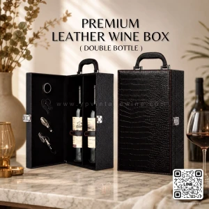 Premium Leather Wine Box ( Double Bottle ) กล่องใส่ไวน์พรีเมี่ยมใส่ไวน์ได้ 2 ขวด