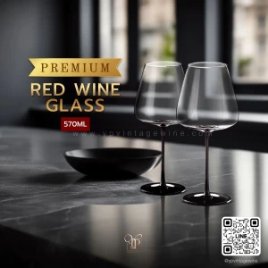 PREMIUM RED WINE GLASS แก้วไวน์ก้านดำสุดพรีเมี่ยม ขนาด 570ML